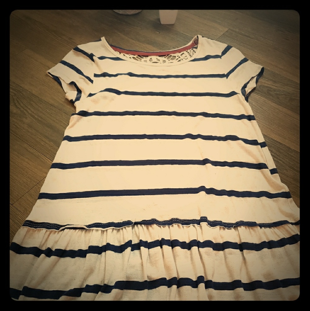 Navy and cream tunic top
